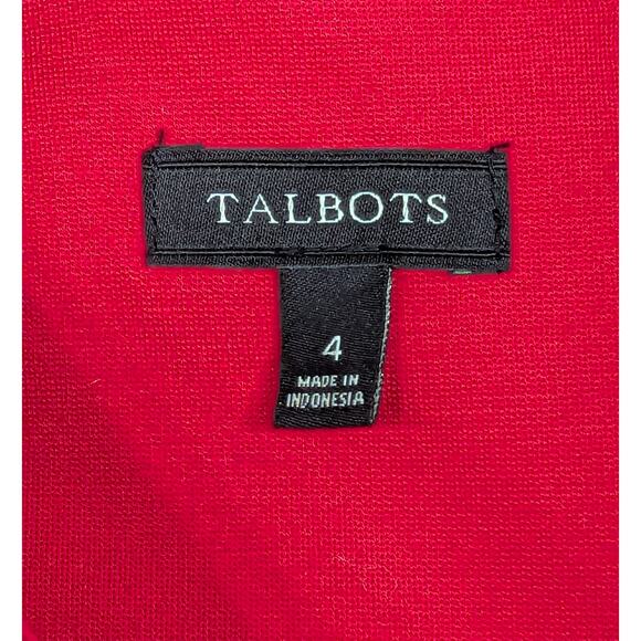 TALBOTS Dress - Red, Bodycon, Long Sleeve, Zip Back, Midi, Stretchy, Pockets, 4 - Picture 2 of 6
